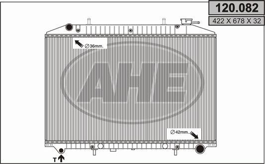 AHE 120.082 - Радіатор, охолодження двигуна autocars.com.ua