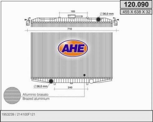 AHE 120.090 - Радіатор, охолодження двигуна autocars.com.ua