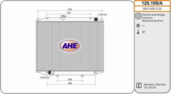 AHE 120.109/A - Радиатор, охлаждение двигателя autodnr.net