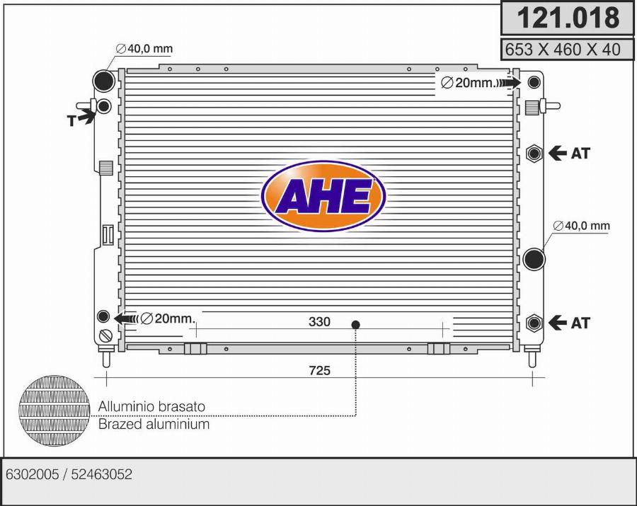 AHE 121018 - Радіатор, охолодження двигуна autocars.com.ua