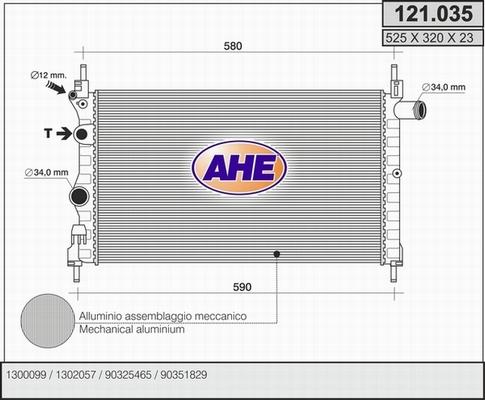 AHE 121.035 - Радиатор, охлаждение двигателя autodnr.net