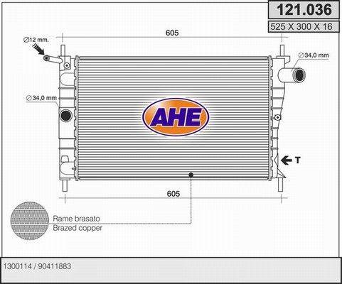 AHE 121.036 - Радиатор, охлаждение двигателя autodnr.net