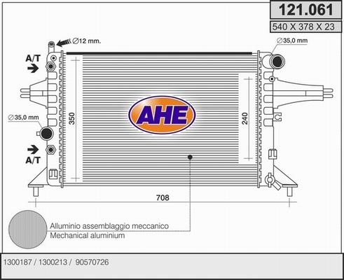 AHE 121.061 - Радіатор, охолодження двигуна autocars.com.ua