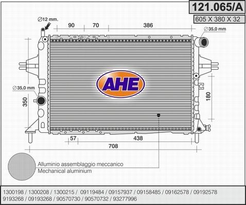 AHE 121.065/A - Радіатор, охолодження двигуна autocars.com.ua