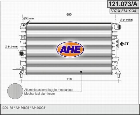 AHE 121.073/A - Радіатор, охолодження двигуна autocars.com.ua
