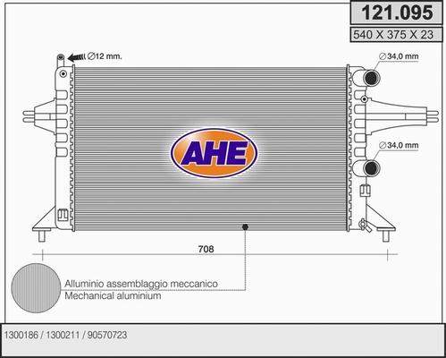 AHE 121.095 - Радіатор, охолодження двигуна autocars.com.ua