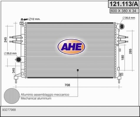 AHE 121.113/A - Радіатор, охолодження двигуна autocars.com.ua