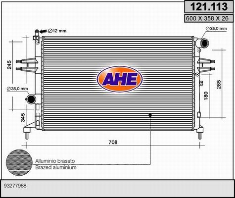 AHE 121.113 - Радіатор, охолодження двигуна autocars.com.ua