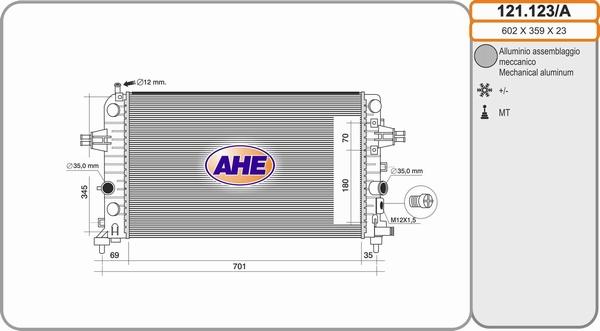 AHE 121.123/A - Радиатор, охлаждение двигателя autodnr.net