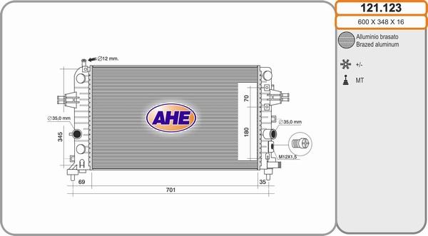 AHE 121.123 - Радиатор, охлаждение двигателя autodnr.net