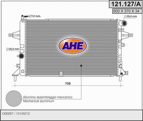 AHE 121.127/A - Радіатор, охолодження двигуна autocars.com.ua