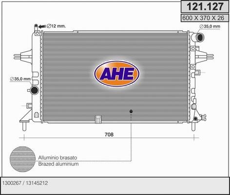 AHE 121.127 - Радіатор, охолодження двигуна autocars.com.ua