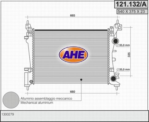 AHE 121.132/A - Радіатор, охолодження двигуна autocars.com.ua