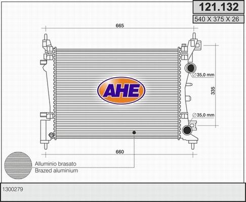AHE 121.132 - Радіатор, охолодження двигуна autocars.com.ua