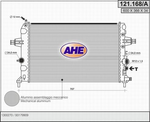 AHE 121.168/A - Радіатор, охолодження двигуна autocars.com.ua