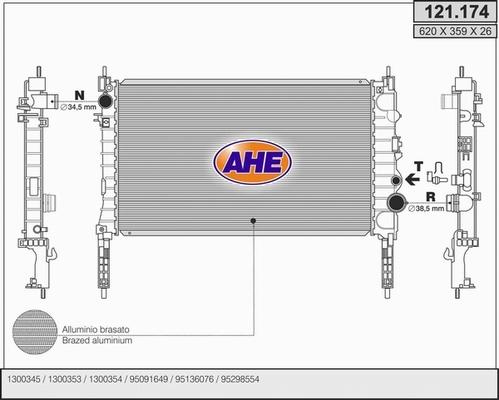 AHE 121.174 - Радіатор, охолодження двигуна autocars.com.ua