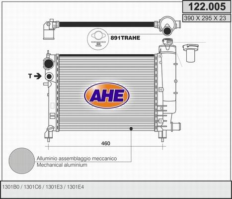 AHE 122.005 - Радіатор, охолодження двигуна autocars.com.ua