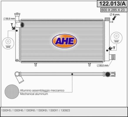 AHE 122.013/A - Радіатор, охолодження двигуна autocars.com.ua