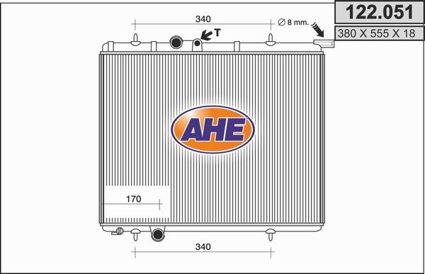 AHE 122.051 - Радиатор, охлаждение двигателя autodnr.net