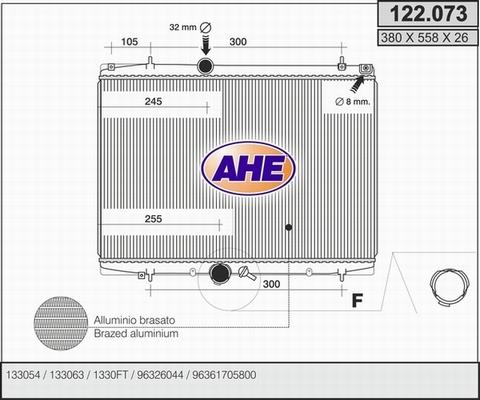 AHE 122.073 - Радіатор, охолодження двигуна autocars.com.ua