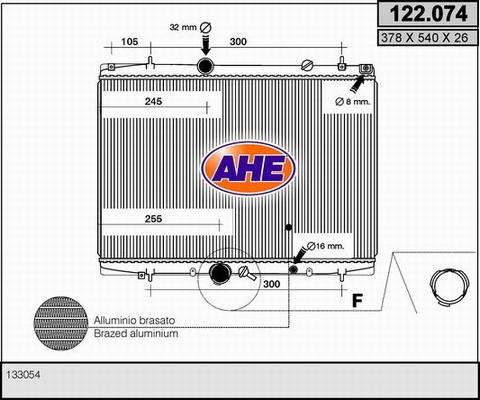 AHE 122.074 - Радіатор, охолодження двигуна autocars.com.ua