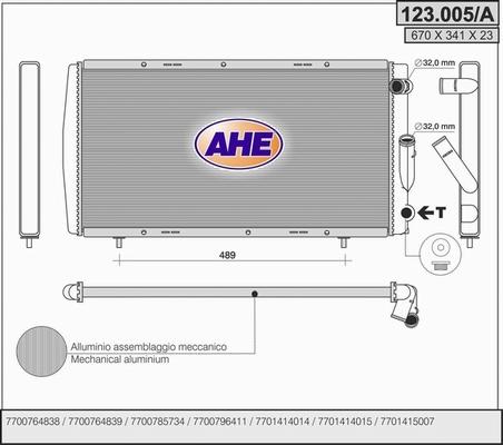 AHE 123.005/A - Радіатор, охолодження двигуна autocars.com.ua