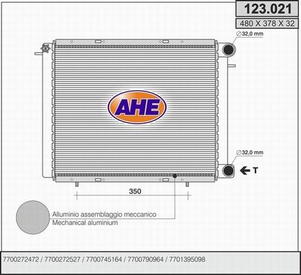 AHE 123.021 - Радиатор, охлаждение двигателя autodnr.net