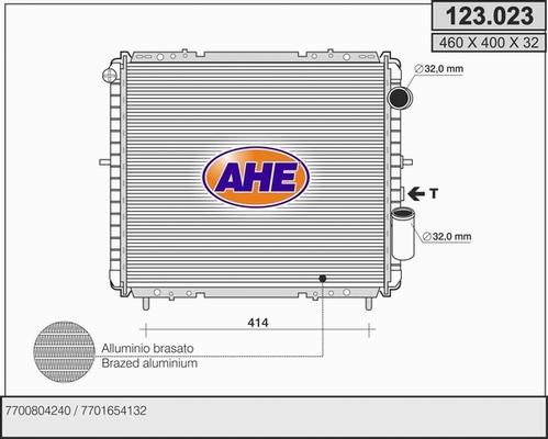 AHE 123.023 - Радіатор, охолодження двигуна autocars.com.ua