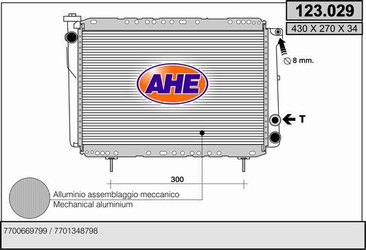 AHE 123.029 - Радіатор, охолодження двигуна autocars.com.ua