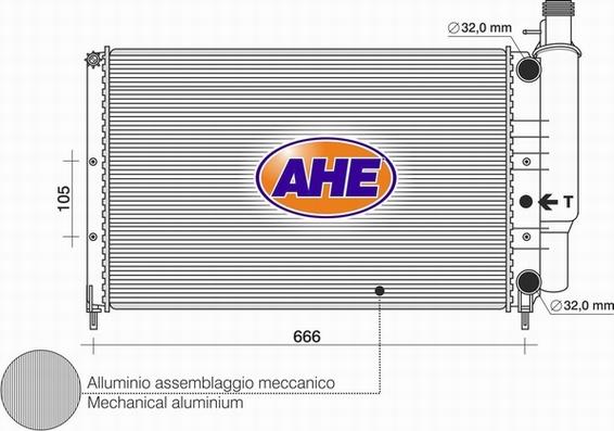 AHE 123.042/A - Радіатор, охолодження двигуна autocars.com.ua