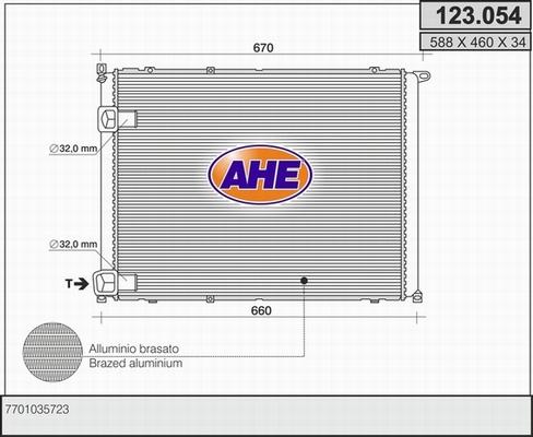 AHE 123.054 - Радіатор, охолодження двигуна autocars.com.ua