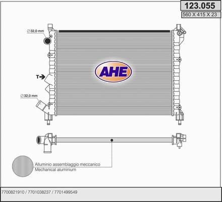 AHE 123.055 - Радіатор, охолодження двигуна autocars.com.ua