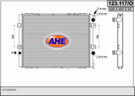 AHE 123.117/O - Радиатор, охлаждение двигателя autodnr.net