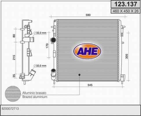 AHE 123.137 - Радиатор, охлаждение двигателя autodnr.net