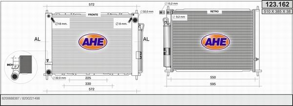 AHE 123.162 - Радіатор, охолодження двигуна autocars.com.ua