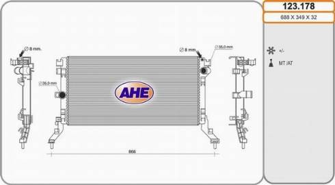 AHE 123.178 - Радіатор, охолодження двигуна autocars.com.ua