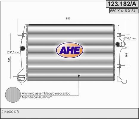 AHE 123.182/A - Радіатор, охолодження двигуна autocars.com.ua