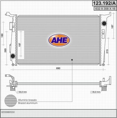 AHE 123.192/A - Радиатор, охлаждение двигателя autodnr.net