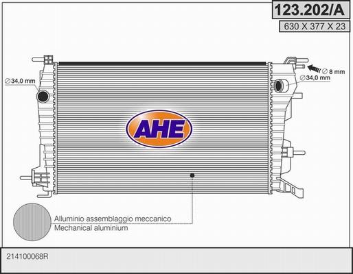 AHE 123.202/A - Радіатор, охолодження двигуна autocars.com.ua