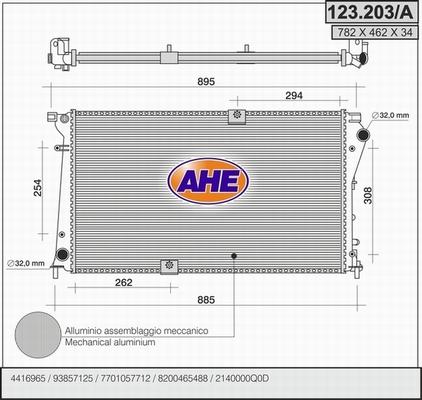 AHE 123.203/A - Радіатор, охолодження двигуна autocars.com.ua