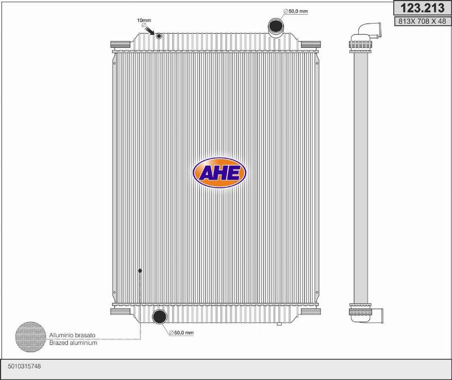 AHE 123.213 - Радіатор, охолодження двигуна autocars.com.ua