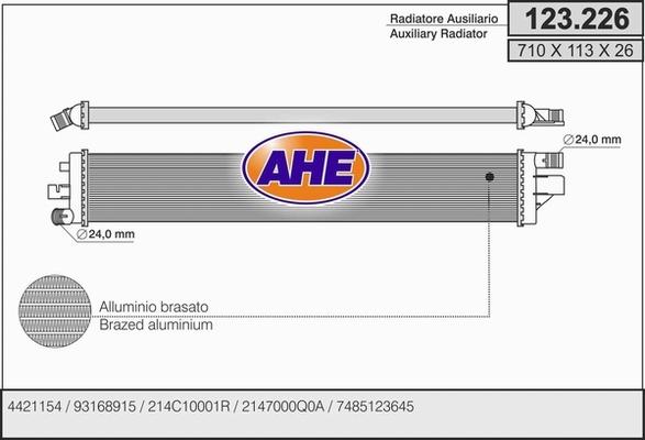 AHE 123.226 - Радіатор, охолодження двигуна autocars.com.ua