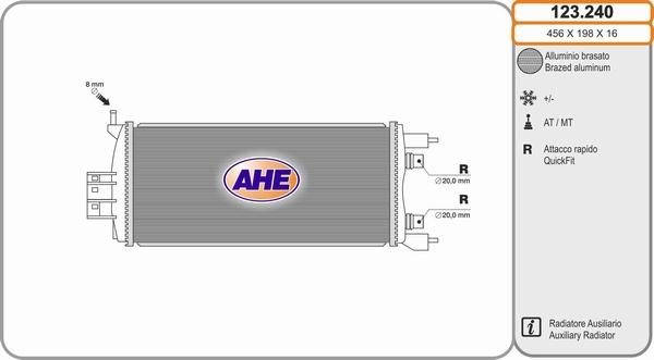 AHE 123.240 - Радіатор, охолодження двигуна autocars.com.ua
