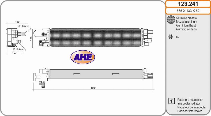 AHE 123.241 - Радіатор, охолодження двигуна autocars.com.ua