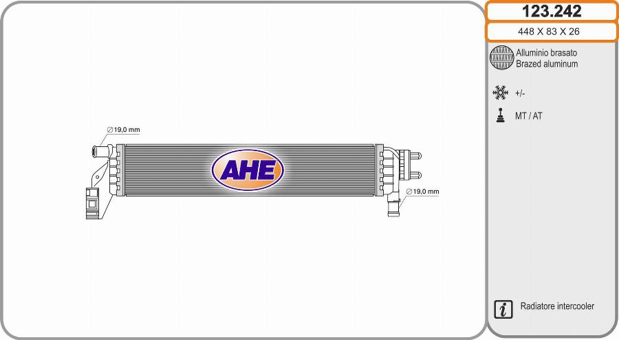 AHE 123.242 - Радіатор, охолодження двигуна autocars.com.ua