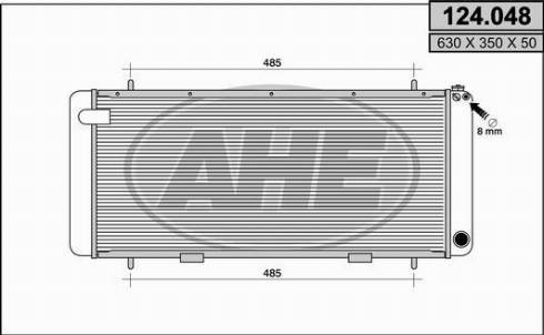 AHE 124.048 - Радіатор, охолодження двигуна autocars.com.ua