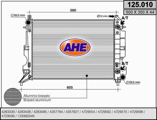 AHE 125.010 - Радиатор, охлаждение двигателя autodnr.net