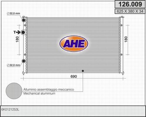 AHE 126.009 - Радіатор, охолодження двигуна autocars.com.ua