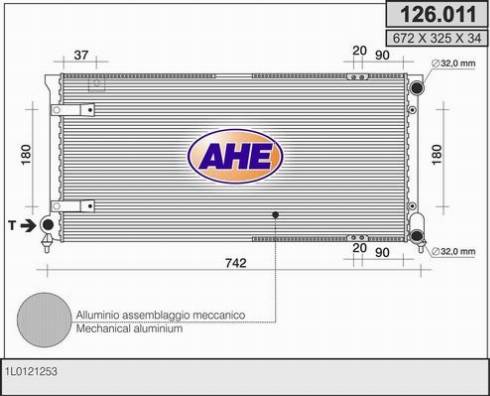 AHE 126.011 - Радіатор, охолодження двигуна autocars.com.ua