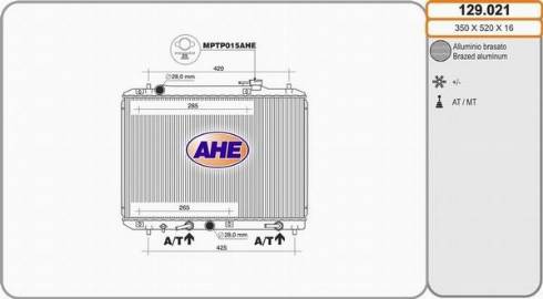 AHE 129.021 - Радіатор, охолодження двигуна autocars.com.ua